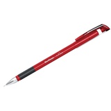 Ручка шариковая 0,3мм красная Berlingo "xFine", резиновый грип, металлический наконечник