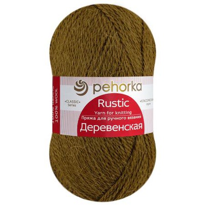Пряжа ПЕХ Деревенская 100г/250м (100% полугрубая шерсть) 32 табак