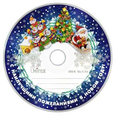 DVD-R Mirex 4,7 16х Новогодний в обтяжке 50шт.