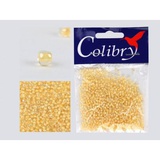 Стеклянный бисер Colibry 20г прозрачный с цветным стержнем (светло-желтый) (41)