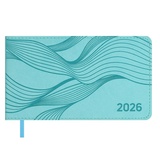 Еженедельник датированный 2026г. 150х87мм 64л. линия, ESCALADA, мягкий переплёт, кожзам "Виннер", блинтовое тиснение, голубой, 70404