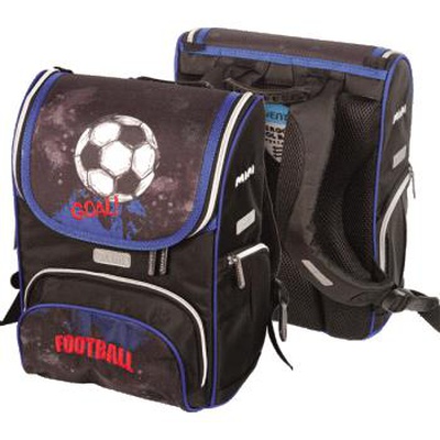 Ранец "deVENTE. Mini. Football" школьный жесткий 35x26x20 см, вес 800 г, 1 отделение на замке с карманом для учебников, 1 передний карман, 2 боковых кармана, уплотненные лямки и ортопедическая воздухопроницаемая спинка, светоотражающие вставки 7030814