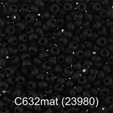 Бисер стеклянный GAMMA 5гр матовый, черный, круглый 10/*2,3мм, 1-й сорт Чехия, C632mat (23980)