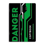 Тетрадь 48 л. клетка "Опасно", дизайнерский блок, мелованный картон, матовая ламинация, [62924]