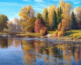 Картина по номерам 40х50см Осенняя река (худ. Басов С.) VA-3286 (сложность ***)