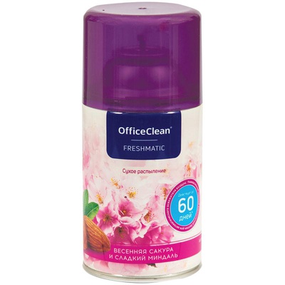 Сменный баллон для освежителя воздуха OfficeClean "Нежность цветка лотоса", сухое распыление, 250мл