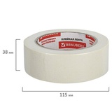 Клейкая лента малярная 38 мм x50 м, 125 мкм, на основе крепированной бумаги, профессиональная, BR, картонная втулка,  (реальная длина!) 226427
