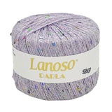 Пряжа Lanoso PARLA 25г/217м (75% люрекс 25% пайетки),  св.сирень с разноцветными пайетками, 4700