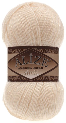 Пряжа Ализе Angora Gold Simli 100г/500м (75%акрил /5%металлик /20%шерсть)  [681]