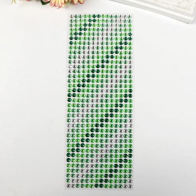 Стразы клеевые (пластик) Градиент зелёного, 30х10,5 см, 4331085
