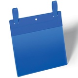 Карман с ремешком-застежкой, А5, горизонтальный, цвет- синий 1749-07