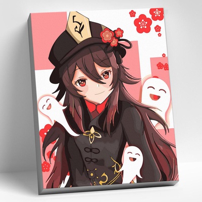 Картина по номерам (на холсте) 30х40см Геншин. Ху Тао, CHR0131 (сложность **)