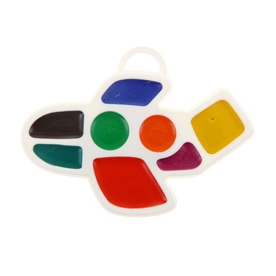 Акварель 8 цв. Самолетик (фигурная) б/кисти Луч