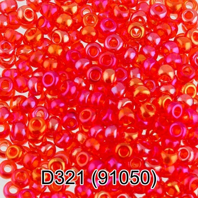Бисер стеклянный GAMMA 5гр прозрачный радужный, красный, круглый 10/*2,3мм, 1-й сорт Чехия, D321 (91050)