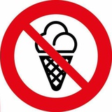 Информационная наклейка "Запрещено с мороженым", 10х10 см Миленд,  [9-82-0001]