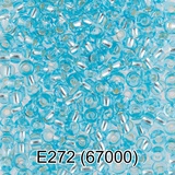 Бисер стеклянный GAMMA 5гр прозрачный с посеребренным отверстием, светло-бирюзовый, круглый 10/*2,3мм, 1-й сорт Чехия, Е272 (67000)