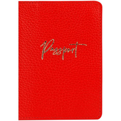 Oбложка для паспорта OfficeSpace "Naples", кожа, красный, тиснение фольгой, 311093