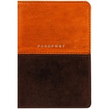 Oбложка для паспорта OfficeSpace "Duo", кожа, осень+коричневый, тиснение фольгой,311098