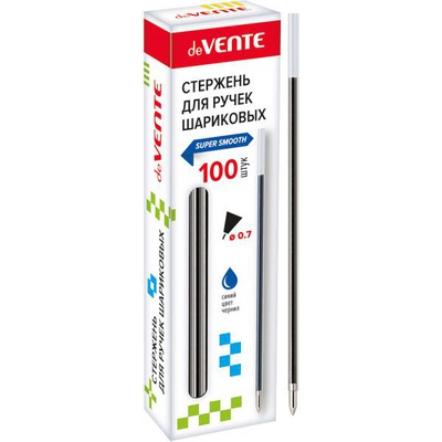 Стержень на масляной основе 0,7мм 144мм deVENTE, ультра гладкое письмо, синий 5075705