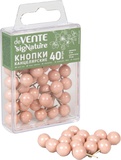 Силовые кнопки-гвоздики deVENTE  sigNATURE, d=9 мм, 40 шт. в форме шарика, цвет пудрово-розовый,  в пластиковой коробке, европодвес, 4132512