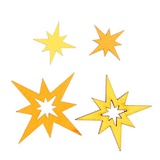 Декоративный элемент для творчества (фанера) крашеный "Звёзды" (4 шт) 2х4 см, 3 мм 3290070