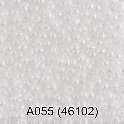 Бисер стеклянный GAMMA 50гр непрозрачный блестящий, белый, круглый 10/*2,3мм, 1-й сорт Чехия, A055 (46102)