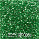 Бисер стеклянный GAMMA 5гр прозрачный с посеребренным отверстием, светло-зеленый, круглый 10/*2,3мм, 1-й сорт Чехия, Е271 (57100)