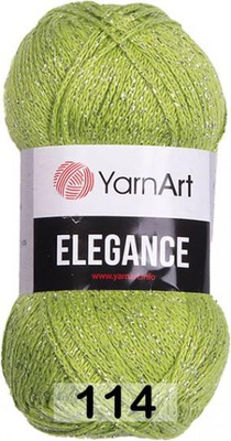 Пряжа YarnArt Elegance 50г/130м (88% хлопок, 12% металлик) 114 фисташка