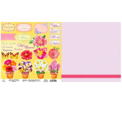 Бумага для скрапбукинга Летний сад"Высказывания" 29.5 х 29.5 см 160 гр/м2 892139,  [892139]