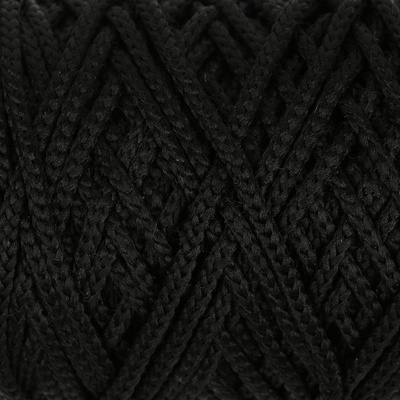 Шнур для вязания без сердечника Osttex 100м/210гр , ширина 3мм (100% полиэфир), 170-черный
