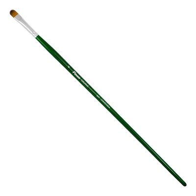 Кисть синтетика №4 плоскоовальная PINAX Creative, (длинная ручка) [347004]