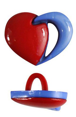 Пуговица декор. СЕРДЕЧКО 15мм 1шт. AG (48527)