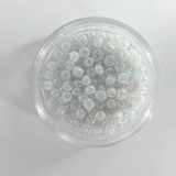 Стеклянный бисер 25г (крупный) непрозрачный перламутровый белый (Б018)
