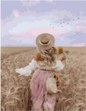Картина по номерам 40х50см Девушка в соломенной шляпке PK72034. Эксклюзив (сложность***)