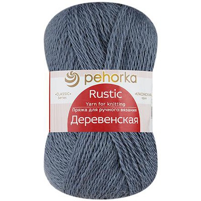 Пряжа  ПЕХ Деревенская 100г/250м (100% полугрубая шерсть) 174 стальной