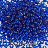 Бисер стеклянный GAMMA 5гр прозрачный с посеребренным отверстием, синий, круглый 10/*2,3мм, 1-й сорт Чехия, Е085 (67300)