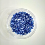Стеклянный бисер 25г (крупный) прозрачный грязно-синий (Б048)