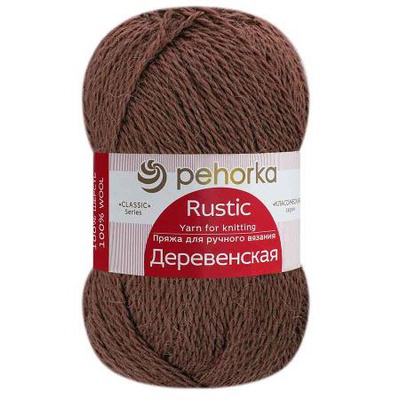 Пряжа  ПЕХ Деревенская 100г/250м (100% полугрубая шерсть) 513 кора