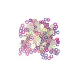 Пайетки плоские Астра, 3 мм, 10г, розовый прозрачный с эфектом АВ, в пластиковом пакете с блистерным подвесом, [119]