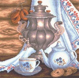 Канва с рисунком 41х41см Самовар Матренин Посад,  [1413]