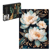 Картина по номерам (на подрамнике) с поталью на черном холсте 30х40см Золотые лотосы 71299