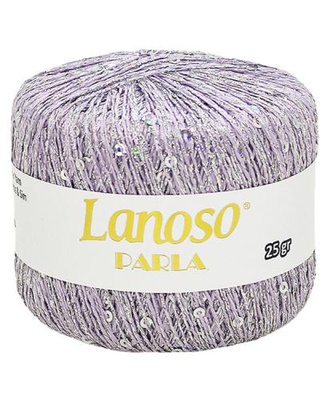 Пряжа Lanoso PARLA 25г/217м (75% люрекс 25% пайетки),  светло-сиреневый с серебряными пайетками, 4751