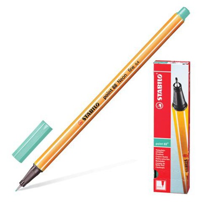 Ручка капиллярная Stabilo "Point 88/13"  0.4 мм, зеленый лед, 071707