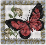 Набор для вышивания 10х9см Бабочка бордовая, Кларт Panna,  [5-057]