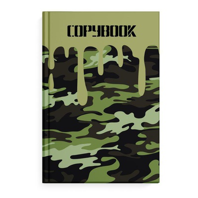 Записная книжка А5 96л. клетка, Камуфляж, блок - белый офсет 60 г/м2, твёрдый переплёт, глянцевая ламинация, печать в одну краску (52999)