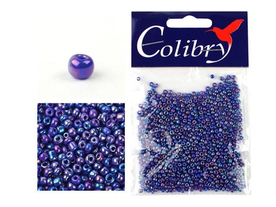 Стеклянный бисер Colibry 20г непрозрачный глянцевый синий (96)
