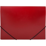 Папка на резинке А4 OfficeSpace, фактура "песок", 500 мкм, угловая резинка, 3 клапана, непрозрачная красная, 254340
