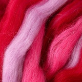 Шерсть для валяния Пехорка 50гр. 100% шерсть полутонкая мультиколор винный,  [1510]