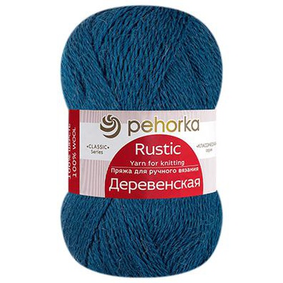 Пряжа  ПЕХ Деревенская 100г/250м (100% полугрубая шерсть) 14 морская волна