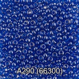 Бисер стеклянный GAMMA 5гр прозрачный блестящий, синий, круглый 10/*2,3мм, 1-й сорт Чехия, A290 (66300)